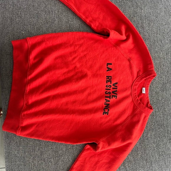 Clare V Red Crew Neck Sweater viva la resistance sweatshirt women’s - Picture 1 of 4